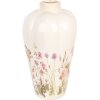 Clayre & Eef 6CE1938L Vaas Beige Roze Ø 24x40 cm Keramiek landelijke stijl
