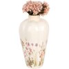 Clayre & Eef 6CE1938L Vaas Beige Roze Ø 24x40 cm Keramiek landelijke stijl