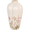 Clayre & Eef Vaas 6CE1938M Ø 21x34 cm Beige Roze Bloemmotieven Landelijke Stijl