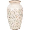 Clayre & Eef 6CE1941L Vaas Beige Roze Ø 21x37 cm Keramiek Landelijke Stijl
