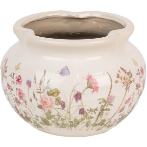 Clayre & Eef 6CE1944L Bloempot Beige Roze Ø...
