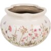 Clayre & Eef 6CE1944L Bloempot Beige Roze Ø 23x16 cm Keramiek Landelijke Stijl