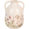 Clayre & Eef 6CE1947L Vaas Beige Roze Ø 16x22 cm Keramiek Landelijke Stijl