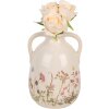 Clayre & Eef 6CE1947L Vaas Beige Roze Ø 16x22 cm Keramiek Landelijke Stijl