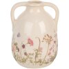 Clayre & Eef 6CE1947M Keramische Vaas Beige Roze Ø 14x18 cm Landelijke Stijl