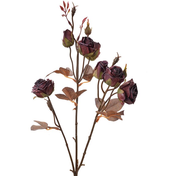 Clayre & Eef 6PL0330R Decoratie Tak met Bloemen Rood Rustiek 16x9x73 cm