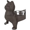 Clayre & Eef 6Y5641 Voerbak Bruin IJzer 39x15x19 cm 2x225 ml