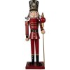 Clayre & Eef 5Y1259 Decoratiefiguur Soldaat Rood Goud Metaal 18x19x60 cm