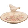 Clayre & Eef 6CE1949M Vogelvoerbakje Keramiek Beige Roze Ø 21x10 cm
