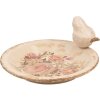 Clayre & Eef 6CE1949M Vogelvoerbakje Keramiek Beige Roze Ø 21x10 cm