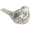 Clayre & Eef 6CE1950M Decoratie Vogel Beige Groen 22x9x12 cm Landelijke stijl