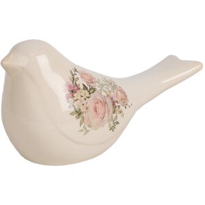 Clayre & Eef 6CE1951L Decoratie Vogel Beige Roos...