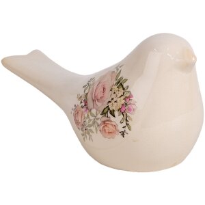Clayre & Eef 6CE1951L Decoratie Vogel Beige Roos...