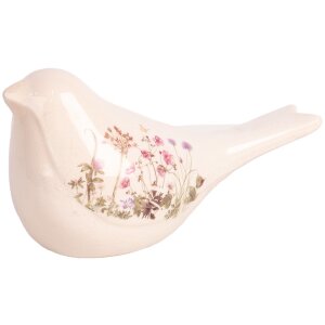 Clayre & Eef 6CE1953M Decoratie Vogel Keramiek Beige...
