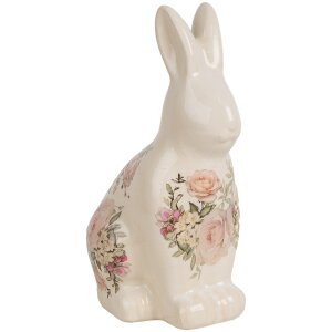 Clayre & Eef 6CE1956M Decoratief Konijn Keramiek 13x10x21 cm Landelijke Stijl Roze