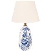Clayre & Eef 6LMC0098 Tafellamp landelijke stijl Ø28x49 cm Keramische voet Blauw Wit