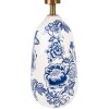 Clayre & Eef 6LMC0098 Tafellamp landelijke stijl Ø28x49 cm Keramische voet Blauw Wit