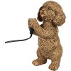 Clayre & Eef 6LMP792 Tafellamp Hond Goud 11x13x23 cm E14 40W