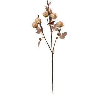 Clayre & Eef 6PL0330W Decoratie Tak Bloemen Beige Bruin 16x9x73 cm