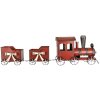 Clayre & Eef 6Y5632 Decoratie Trein Rood Metaal 94x18x28 cm Landelijke stijl