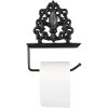 Clayre & Eef 6Y5649 Toiletrolhouder Zwart 18x10x24 cm Landelijke stijl