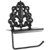 Clayre & Eef 6Y5649 Toiletrolhouder Zwart 18x10x24 cm Landelijke stijl