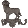 Clayre & Eef 6Y5650 Wandkapstok hond bruin ijzer 16x4x16 cm