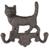 Clayre & Eef 6Y5651 Wandkapstok kat bruin ijzer 16x4x16 cm