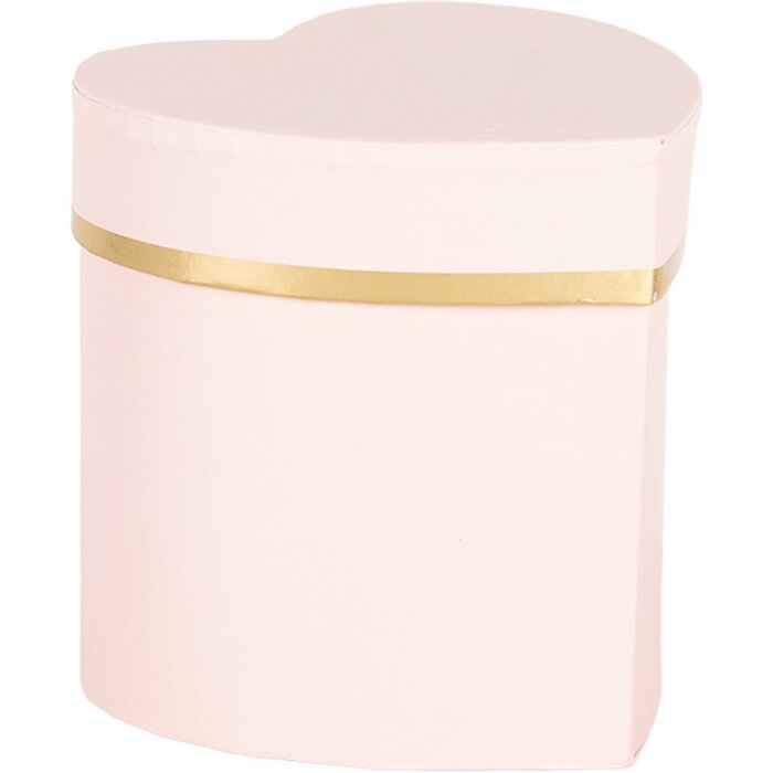 Clayre & Eef 66024P Geschenkdoos Hart Roze 10x10x10 cm