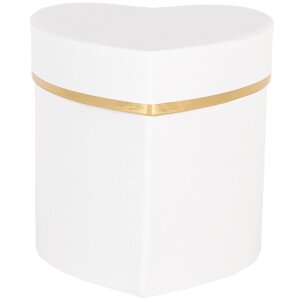 Clayre & Eef 66024W Geschenkdoos Hartvorm Witgoud 10x10x10 cm
