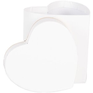 Clayre & Eef 66024W Geschenkdoos Hartvorm Witgoud 10x10x10 cm