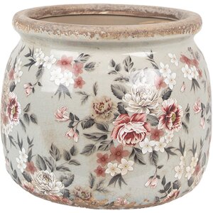 Clayre & Eef 6CE1964M Bloempot Grijs Roze Ø...