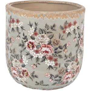 Clayre & Eef 6CE1966L Bloempot Grijs Roze Ø...