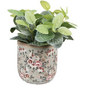 Clayre & Eef 6CE1966L Bloempot Grijs Roze Ø...