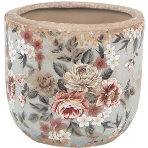 Clayre & Eef 6CE1966M Bloempot Grijs Roze Ø...