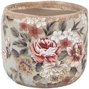 Clayre & Eef 6CE1966S Bloempot Grijs Roze Ø...