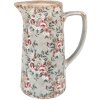 Clayre & Eef 6CE1971L Sierkan keramiek grijs roze bloemen 21x14x26 cm