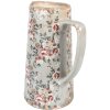 Clayre & Eef 6CE1971L Sierkan keramiek grijs roze bloemen 21x14x26 cm