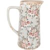 Clayre & Eef 6CE1971L Sierkan keramiek grijs roze bloemen 21x14x26 cm