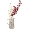 Clayre & Eef 6CE1971L Sierkan keramiek grijs roze bloemen 21x14x26 cm