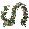 Clayre & Eef 6PL0322 Kunstbloemen Rozenkrans Roze Groen 150 cm