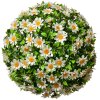 Clayre & Eef 6PL0324L Decoratieve bol kunstbloem madeliefje wit groen Ø 30 cm