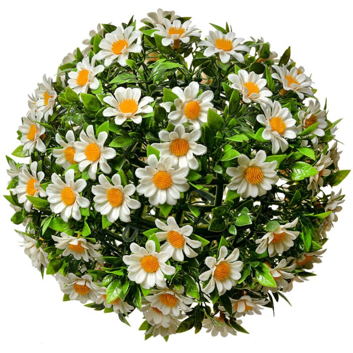 Clayre & Eef 6PL0324M Decoratieve bol kunstbloem madeliefje Ø 22 cm