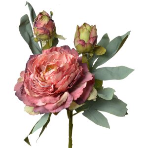 Clayre & Eef 6PL0332R Kunstbloem Roos Rood 12x12x62 cm