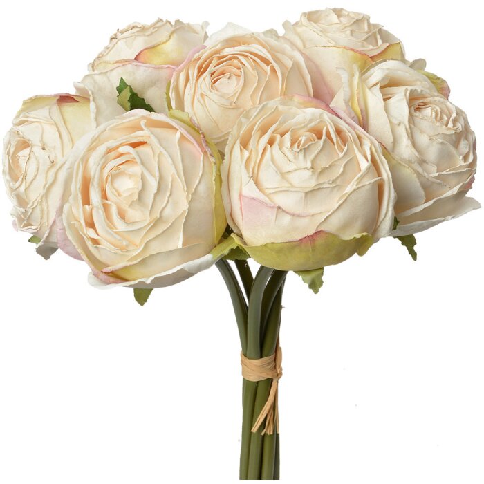 Clayre & Eef 6PL0336W Kunstbloemenboeket 7 Rozen Wit 16x14x34 cm