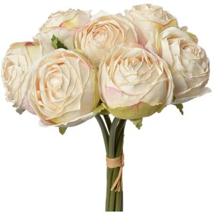 Clayre & Eef 6PL0336W Kunstbloemenboeket 7 Rozen Wit 16x14x34 cm