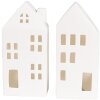 Clayre & Eef 6CE1792 LED Decoratief Huisje Porselein Wit 7x6x15 cm