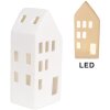 Clayre & Eef 6CE1793 Porseleinen LED Huisje 7x6x15 cm Wit
