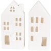Clayre & Eef 6CE1793 Porseleinen LED Huisje 7x6x15 cm Wit