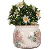 Clayre & Eef 6CE1978S Bloempot Ø12x10 cm Beige Roze Landelijke Stijl